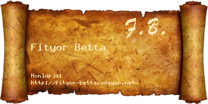 Fityor Betta névjegykártya